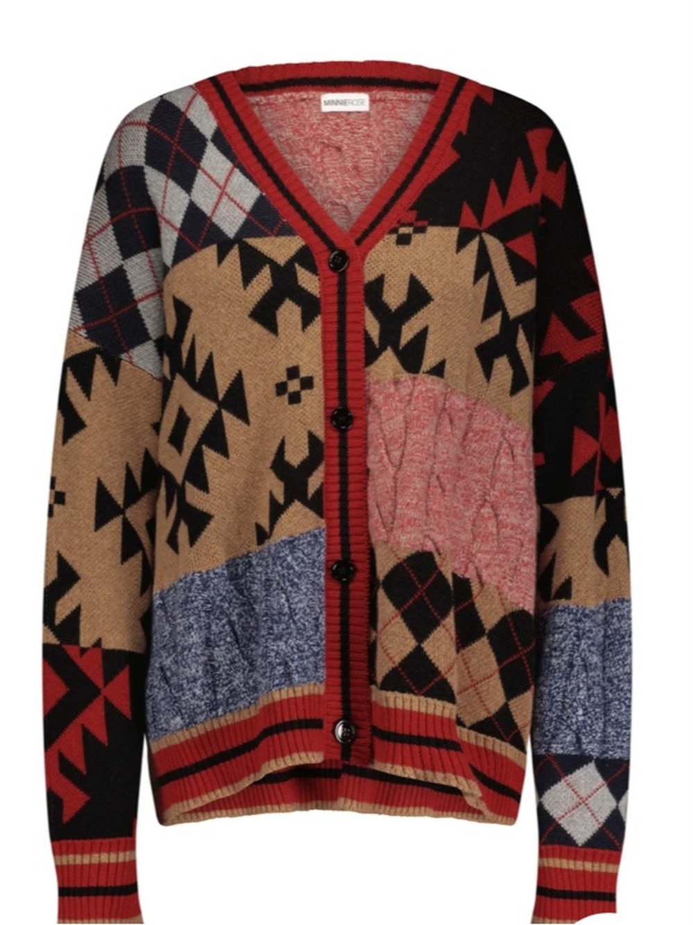 Vintage Minnie Rose wool cotton cashmere grandpa Cosby 1990s Cardigan Sweater